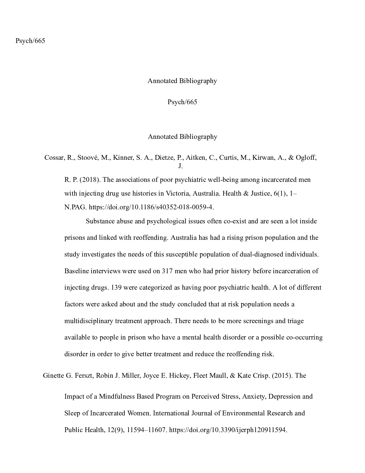 Preview image of Annotated Bibliography.docx    Psych/665  Annotated Bibliography Psych/665  Annotated Bibl document